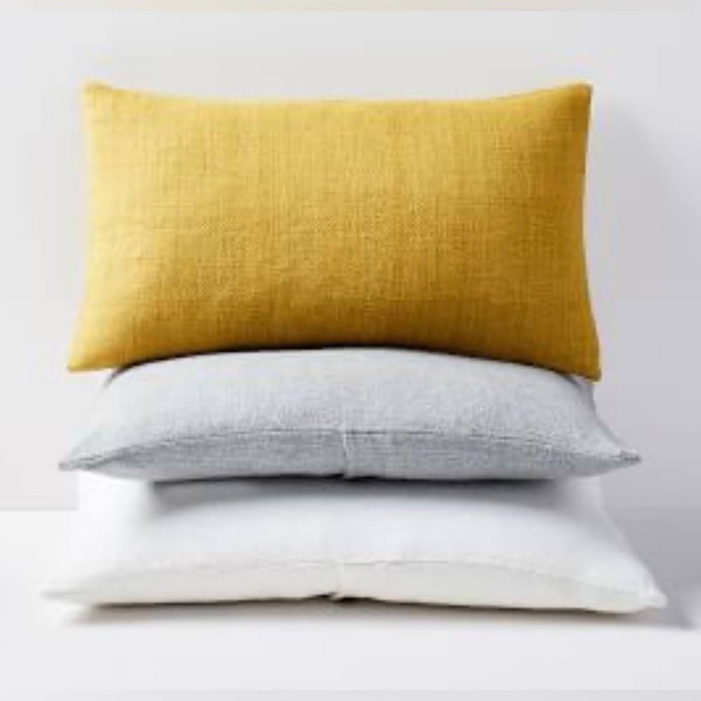 New! West Elm Silk Hand-Loomed Pillow & Pillow Cover, Dark Horseradish, 12”x 21”